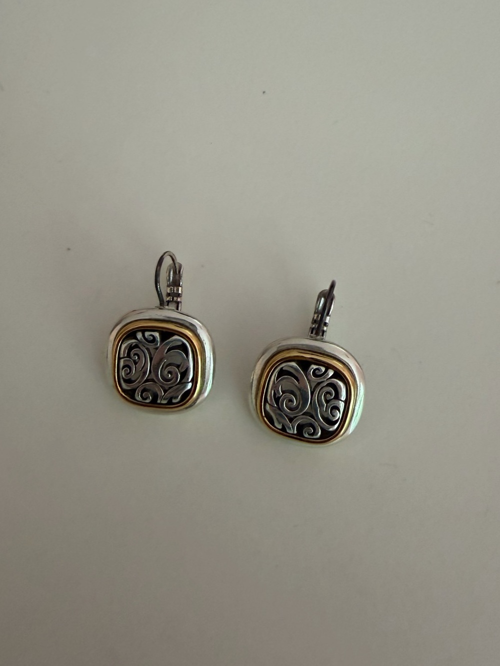 Brighton Spin Master Leverback Earrings in Silver and Gold Accent